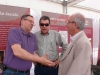 Animada conversa entre Joan Andrés Sorribes, Vicent Pallarés i Joan Pla