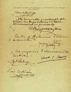 Signatures de les Normes de Castelló, 1932