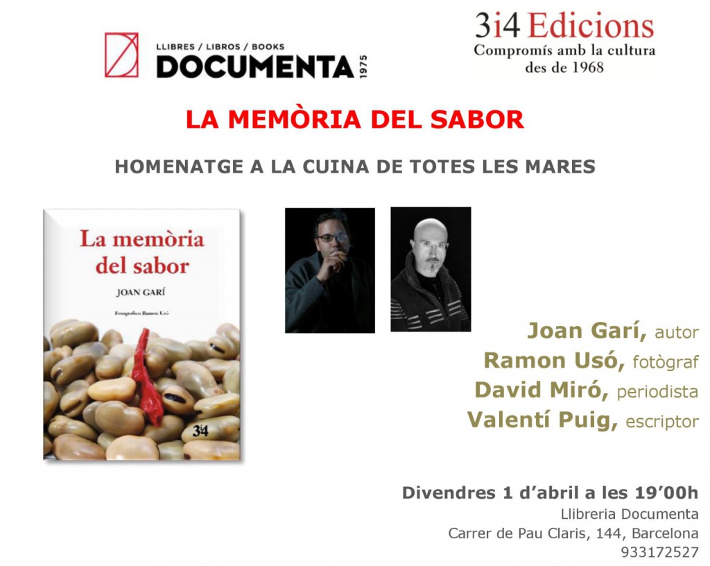 Invitació presentació Barcelona La memòria del sabor