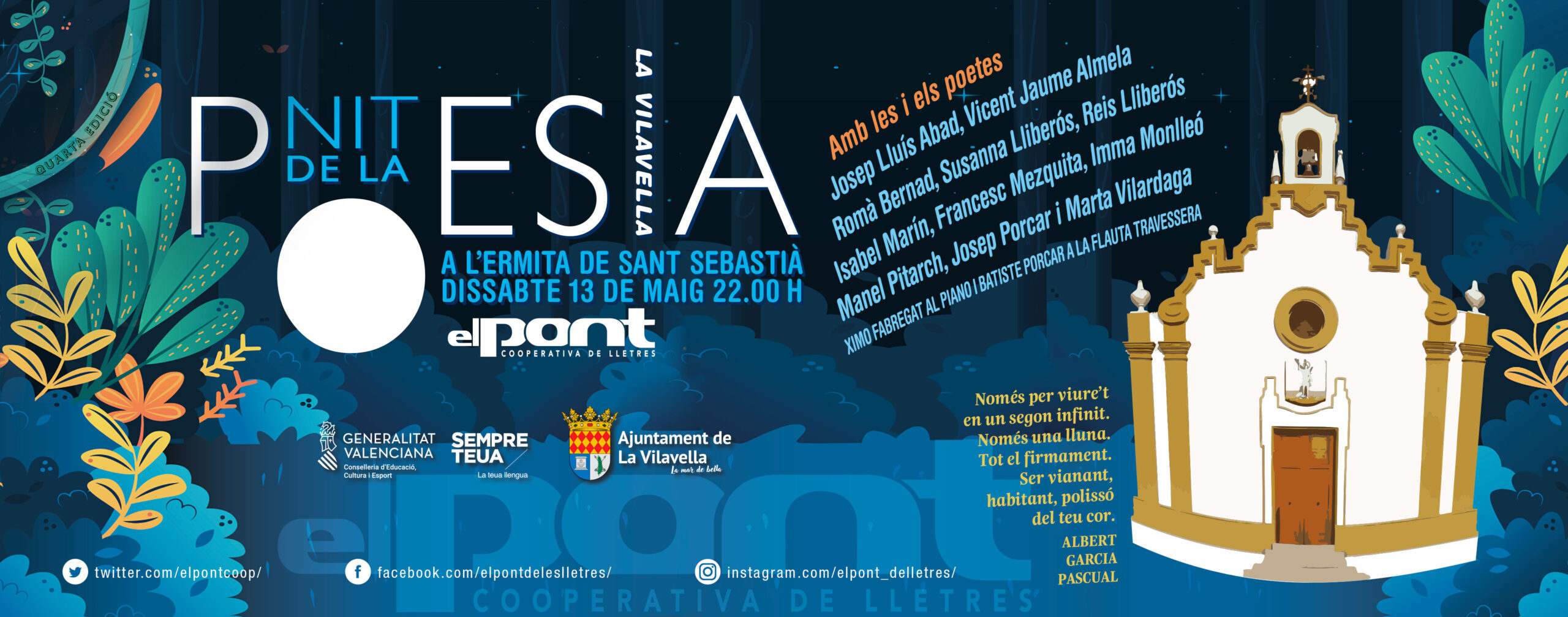 La Nit de la Poesia se celebrarà a la Vilavella dissabte 13 de maig (22h)